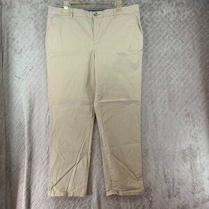 Tommy Hilfiger Womans 14 Chino Pants Beige Skinny Ankle High Rise Stretch